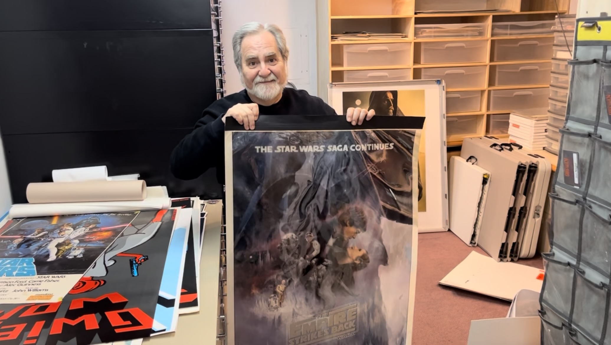 Steve Sansweet with rare Star Wars poster discovered in our collection.